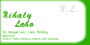 mihaly laho business card